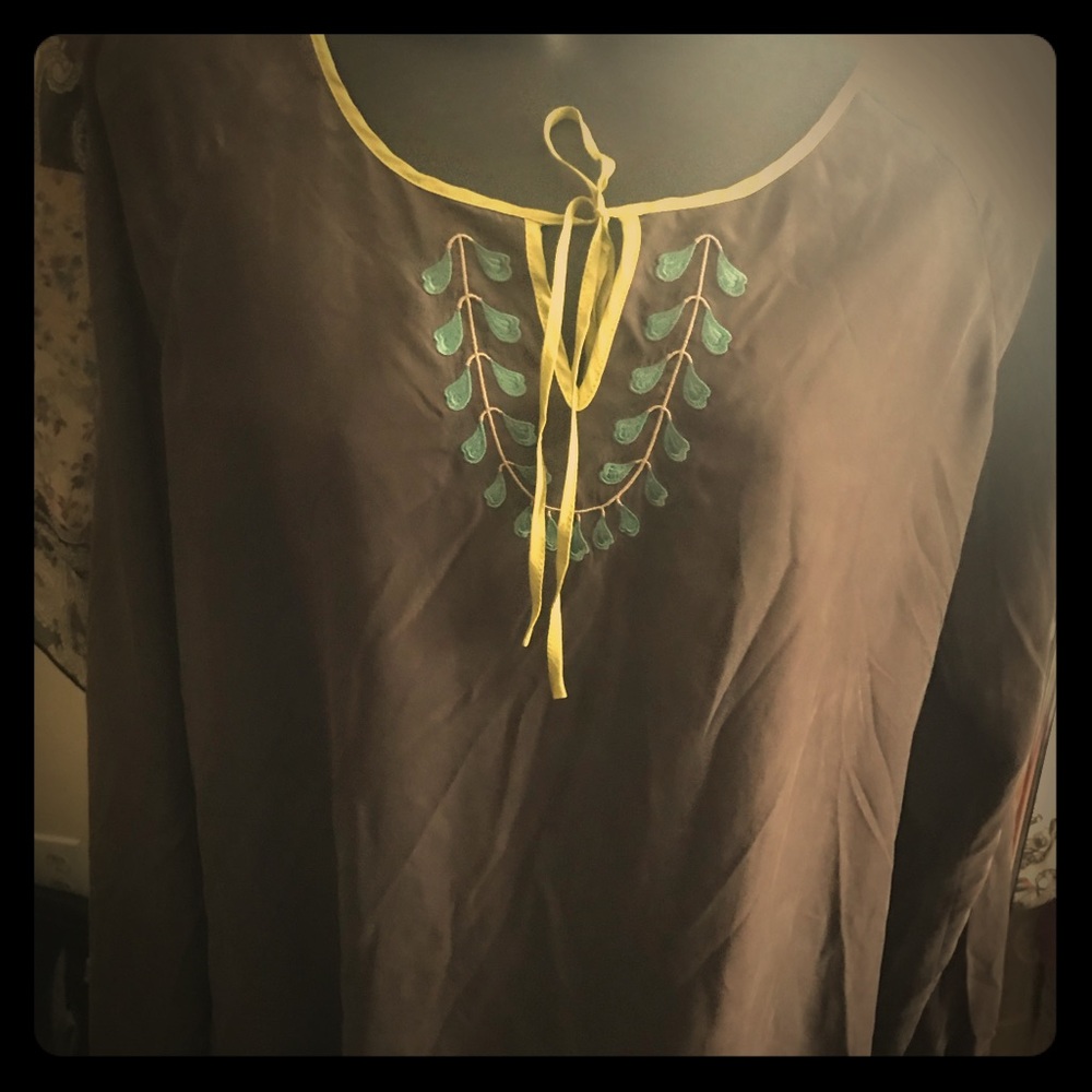 Sundance brown silk blouse